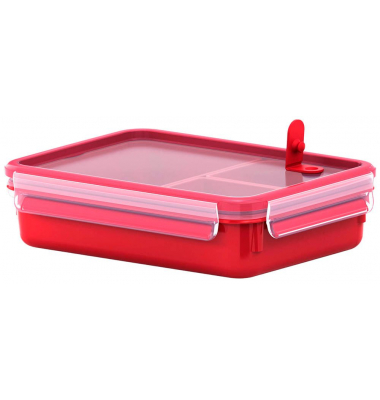 Mikrowellendose CLIP & MICRO mit Einsätzen rot 1,2 l Mikrowellendose CLIP & MICRO mit Einsätzen rot 1,2 l