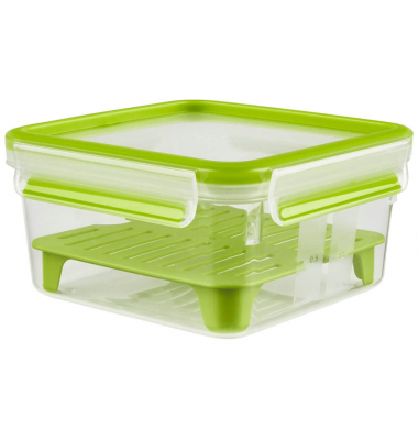Lunchbox CLIP & GO XL transparent, grün 1,3 l