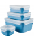 Frischhaltedosen-Set CLIP & CLOSE 5,8  5,8  5,8  9,9 cm hoch blau 0,2  0,55  0,8  2,2 l, 1 Set