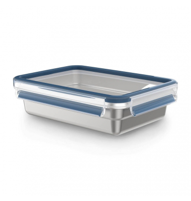 Frischhaltedose CLIP & CLOSE 6,0 cm hoch silber, blau