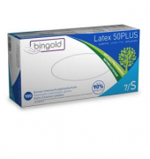 Einweghandschuhe Latex 50Plus, Latex, lebensmittelecht, blau, Gr&ouml;&szlig;e S,