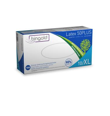 Einweghandschuhe Latex 50Plus, Latex, lebensmittelecht, blau, Gr&ouml;&szlig;e XL,