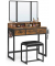 Schminktisch braun, schwarz rechteckig, Kufen-Gestell schwarz, 90,0 x 40,0 x 141,0 cm