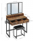 Schminktisch braun, schwarz rechteckig, Kufen-Gestell schwarz, 90,0 x 40,0 x 141,0 cm