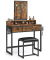 Schminktisch braun, schwarz rechteckig, Kufen-Gestell schwarz, 90,0 x 40,0 x 141,0 cm