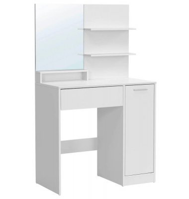 Schminktisch weiß rechteckig, Wangen-Gestell weiß, 80,0 cm 132,0 cm