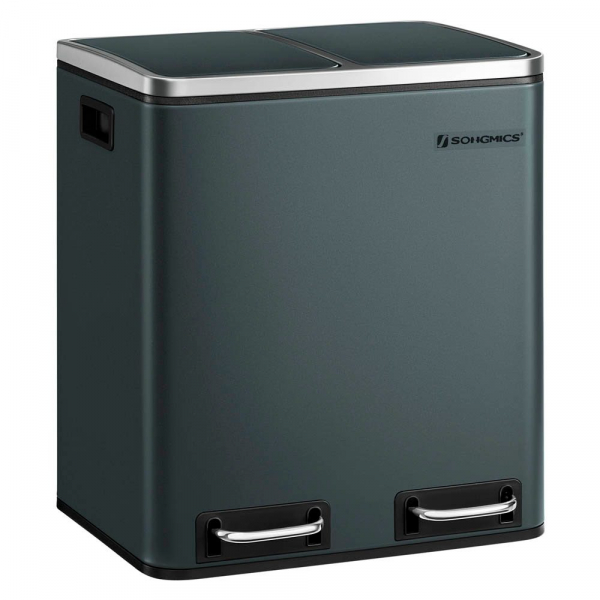 0194343027463 - Mülleimer 2 x 15 l grüngrau 0194343027463 SONGMICS 0194343027463 - Mülleimer 2 x 15 l grüngrau 0194343027463 SONGMICS