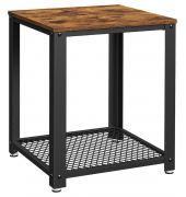 Beistelltisch LET41XV1, 50cm (H), 40x40cm (BxT), rechteckig, braun / schwarz