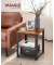 Beistelltisch LET41XV1, 50cm (H), 40x40cm (BxT), rechteckig, braun / schwarz