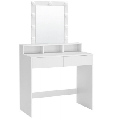 Schminktisch weiß rechteckig, Wangen-Gestell weiß, 80,0 x 40,0 x 145,0 cm