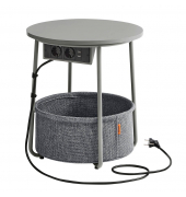 Beistelltisch LET228G02, 50cm (H), 39,6x45cm (BxT), rund, grau / grau