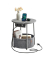 Beistelltisch LET228G02, 50cm (H), 39,6x45cm (BxT), rund, grau / grau