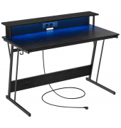 Gaming Schreibtisch schwarz rechteckig, C-Fuß-Gestell schwarz 120,0 x 60,0 cm