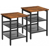 Beistelltisch LET24XV1, 50cm (H), 40x40cm (BxT), rechteckig, braun / schwarz