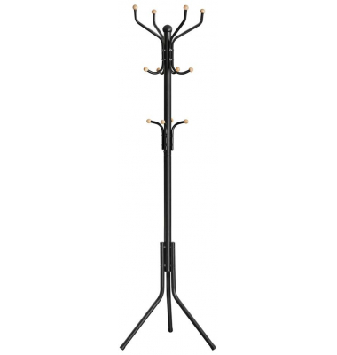 Kleiderständer RCR19B schwarz Metall 12 Haken 44,0 x 182,0 cm