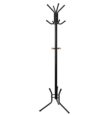 Kleiderständer RCR17B schwarz Metall 8 Haken 49,0 x 176,0 cm