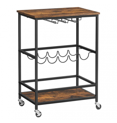 Servierwagen braun, schwarz 60,0 x 40,0 x 82,0 cm