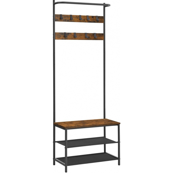0194343031590 - VASAGLE Kleiderständer Garderobe Garderobenständer Kleiderstange mit 9 abnehmbaren Haken Sitzbank Industrie-Design für Flur Schlafzimmer 0194343031590 - VASAGLE Kleiderständer Garderobe Garderobenständer Kleiderstange mit 9 abnehmbaren Haken Sitzbank Industrie-Design für Flur Schlafzimmer