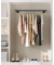 Wandgarderobe schwarz Metall 84,0 x 7,0 cm