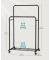 Rollgarderobe weiß Metall 92,5 x 142,0158,0 cm