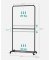 Rollgarderobe schwarz Metall 91,0 x 194,0 cm