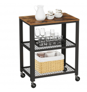 Servierwagen braun, schwarz 60,0 x 40,0 x 77,5 cm