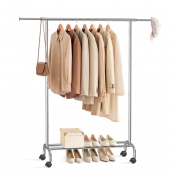 Rollgarderobe silber Metall 83,0 - 120,0 x 156,0 cm