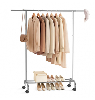 Rollgarderobe silber Metall 83,0 - 120,0 x 156,0 cm