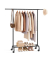 Rollgarderobe schwarz Metall 83,0 - 120,0 x 156,0 cm
