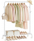 Rollgarderobe weiß Metall 4 Haken 103,5 x 155,0 cm