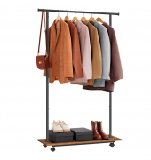 Rollgarderobe schwarz Metall 98,5 x 160,3 cm