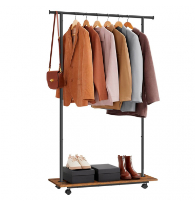 Rollgarderobe schwarz Metall 98,5 x 160,3 cm