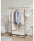 Rollgarderobe grau Metall 92,0 - 132,0 x 160,0 cm