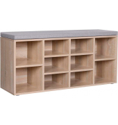 Schuhbank LHS10NLV1 eiche, grau Holz 104,0 cm