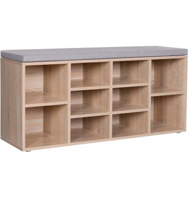 Schuhbank LHS10NLV1 eiche, grau Holz 104,0 cm