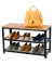 Schuhbank LBS073N01 hellbraun, schwarz Holz 73,0 cm