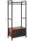 Garderobenbank mit Haken und Schuhrost HSR22BX braun, schwarz Metall 70,0 cm