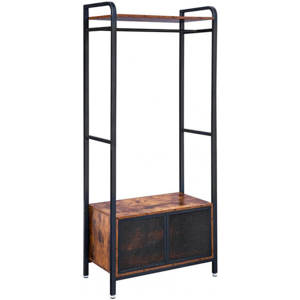 0194343231006 - Garderobenbank mit Haken und Schuhrost HSR22BX braun schwarz Metall 700 cm 0194343231006 VASAGLE 0194343231006 - Garderobenbank mit Haken und Schuhrost HSR22BX braun schwarz Metall 700 cm 0194343231006 VASAGLE