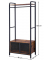 Garderobenbank mit Haken und Schuhrost HSR22BX braun, schwarz Metall 70,0 cm