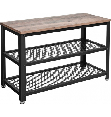 Schuhbank LBS73MB grau, schwarz Holz 73,0 cm