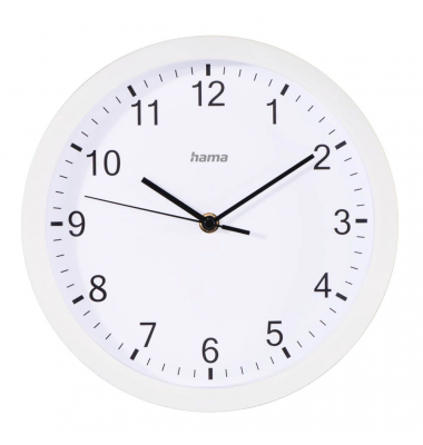 Wanduhr Elba weiß Kunststoff, Ø 25,0 cm