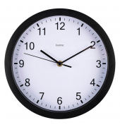 Wanduhr Elba weiß schwarz Kunststoff, Ø 25,0 cm