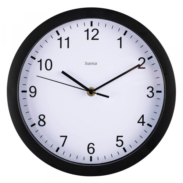4047443517531 - Wanduhr HAMA Wanduhr Elba Ø 25 cm ohne Ticken schwarz Ø 25cm Wanduhren geräuscharm
