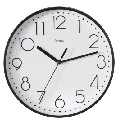 Wanduhr Salina weiß schwarz Kunststoff, Ø 22,0 cm