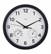 Wanduhr Malta weiß schwarz Kunststoff, Ø 25,0 cm
