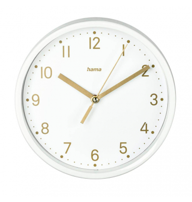 Wanduhr Madeira weiß Kunststoff, Ø 16,0 cm