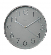 Wanduhr Korsika grau silber Kunststoff, Ø 30,0 cm