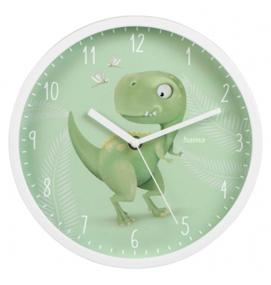 Wanduhr Cebu grün weiß Kunststoff, Ø 25,0 cm