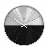 Wanduhr Sizilien silberschwarz silber Kunststoff, Ø 30,0 cm