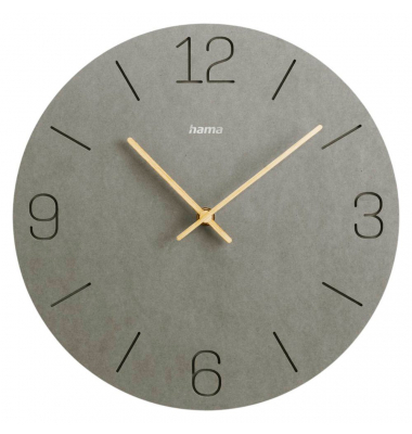 Wanduhr Kreta grau Mitteldichte Holzfaserplatte (MDF), Ø 30,0 cm